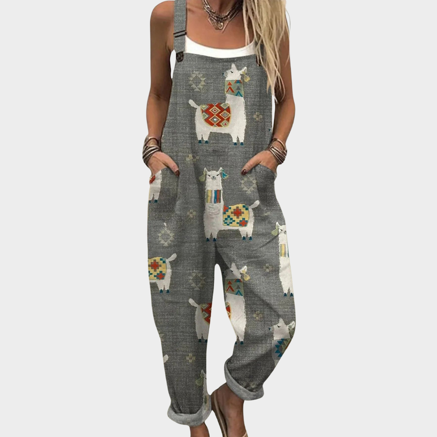 Women’s Printed Relaxed Fit Dungarees