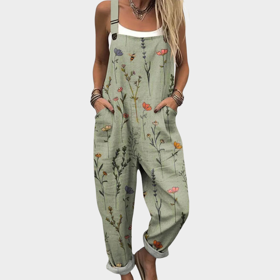 Women’s Printed Loose Fit Dungarees