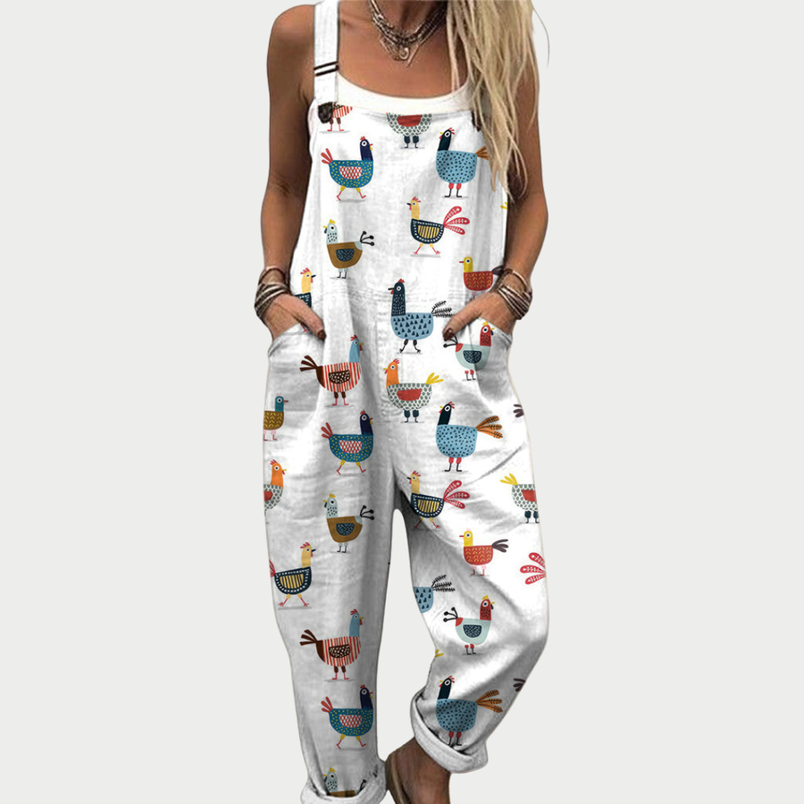 Women’s Relaxed Fit Printed Dungarees