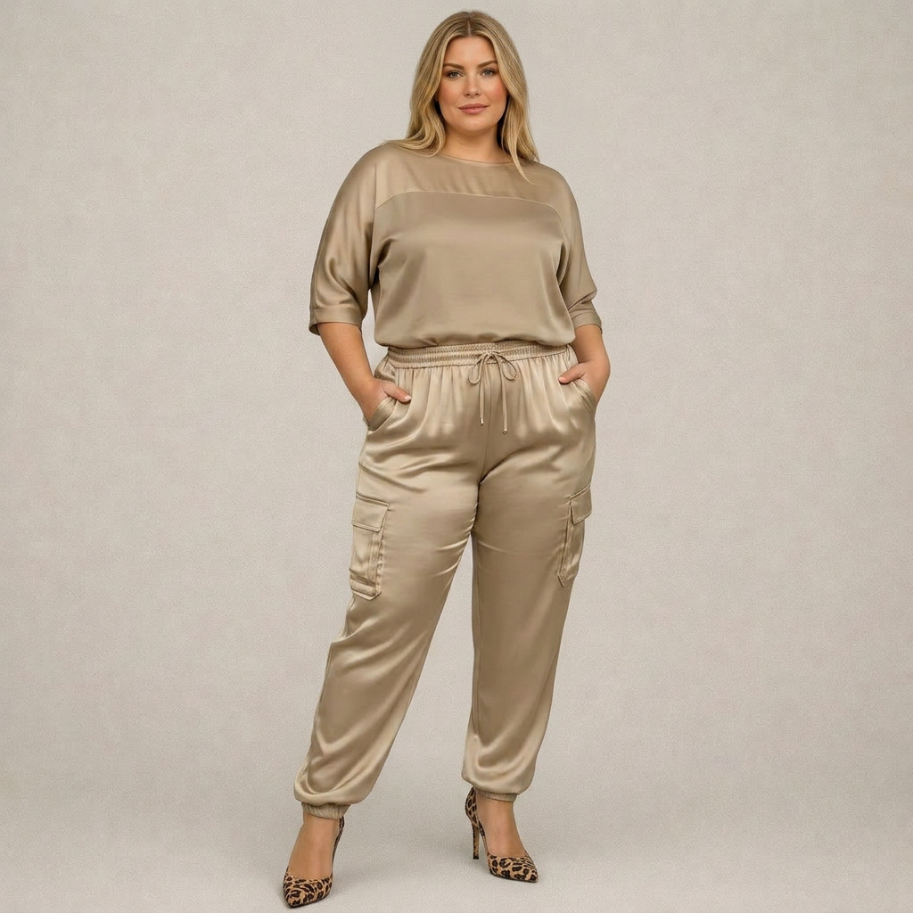 Clara | Loose Satin Cargo Set