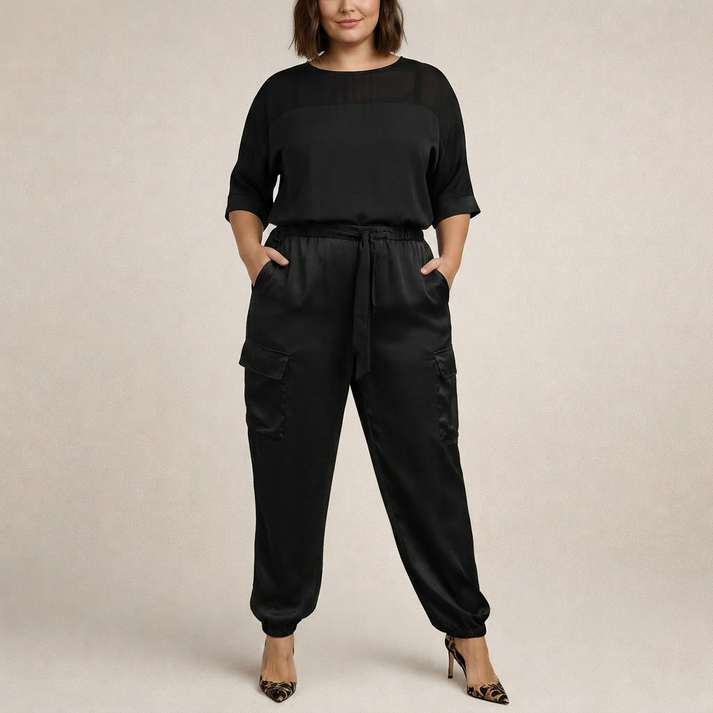 Clara | Loose Satin Cargo Set