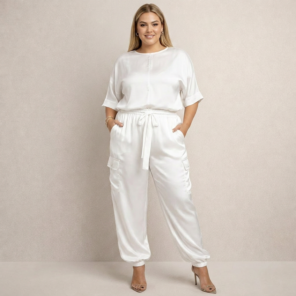 Clara | Loose Satin Cargo Set