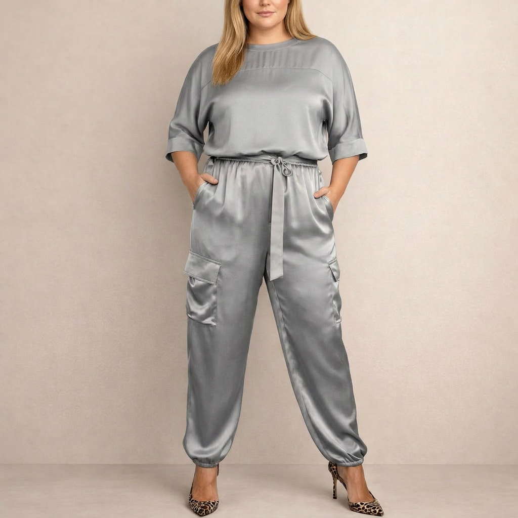 Clara | Loose Satin Cargo Set
