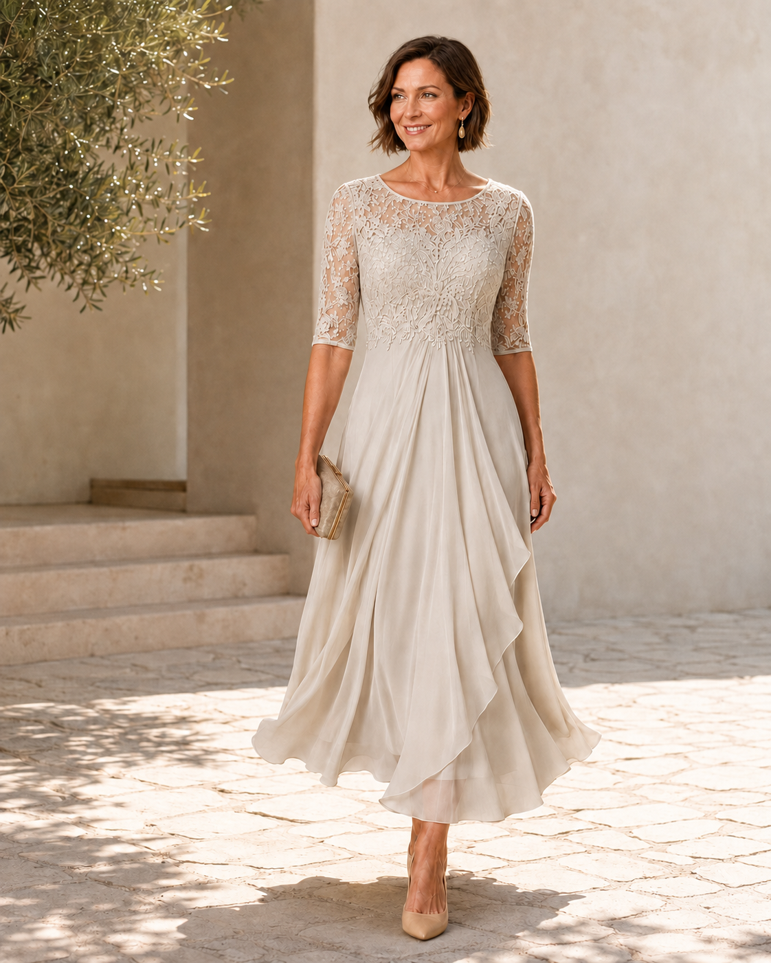 Loretta – The Flattering Lace Midi Dress