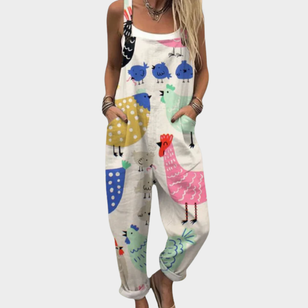 Women’s Printed Relaxed Fit Dungarees