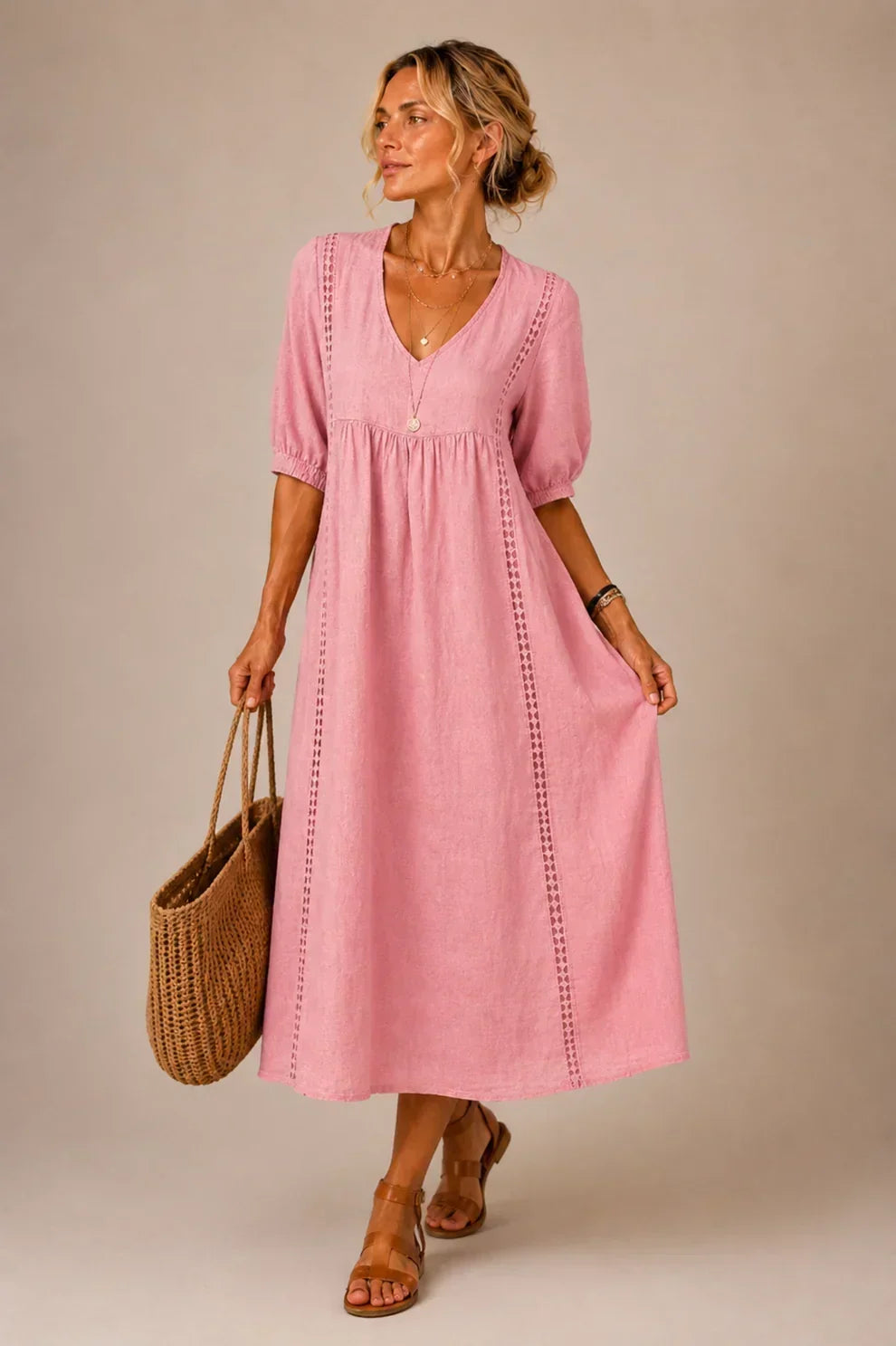 Linnea | Lace-Trim Maxi Dress
