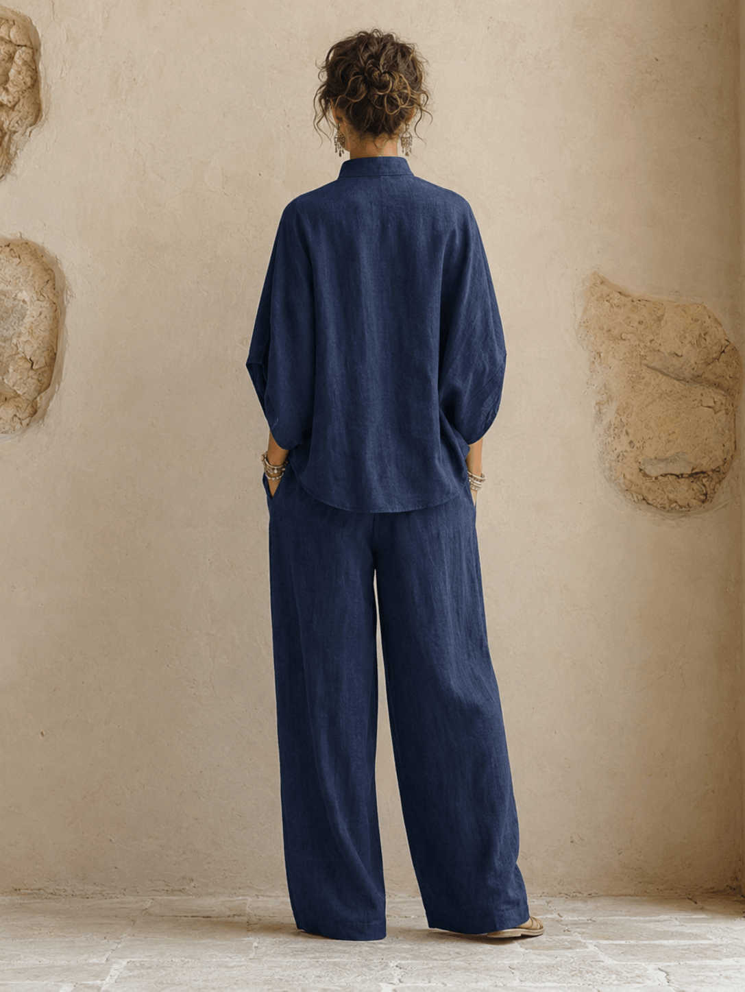 Linen Co-Ord Set — Relaxed Top & Wide-Leg Pants