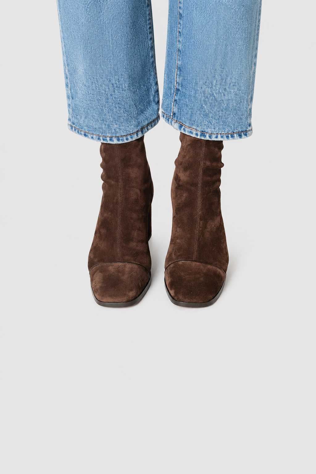 Suede Block Heel Ankle Boots