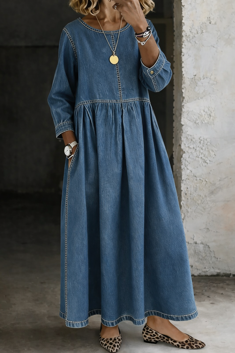 Melissa | Round Neck Long Sleeve Dress