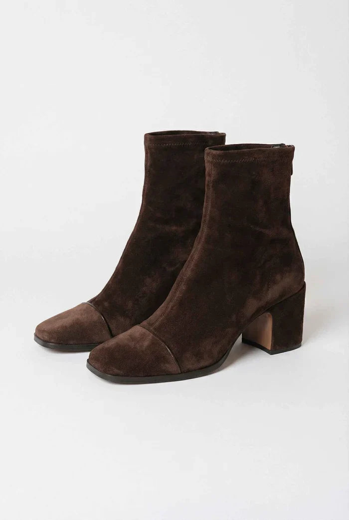 Suede Block Heel Ankle Boots
