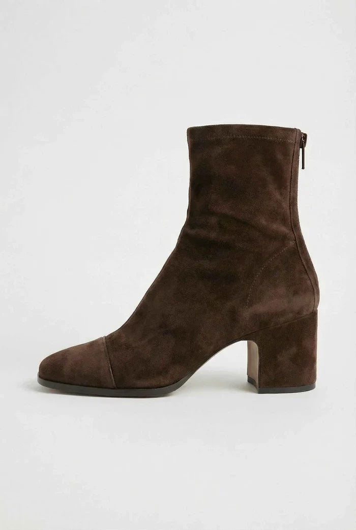 Suede Block Heel Ankle Boots