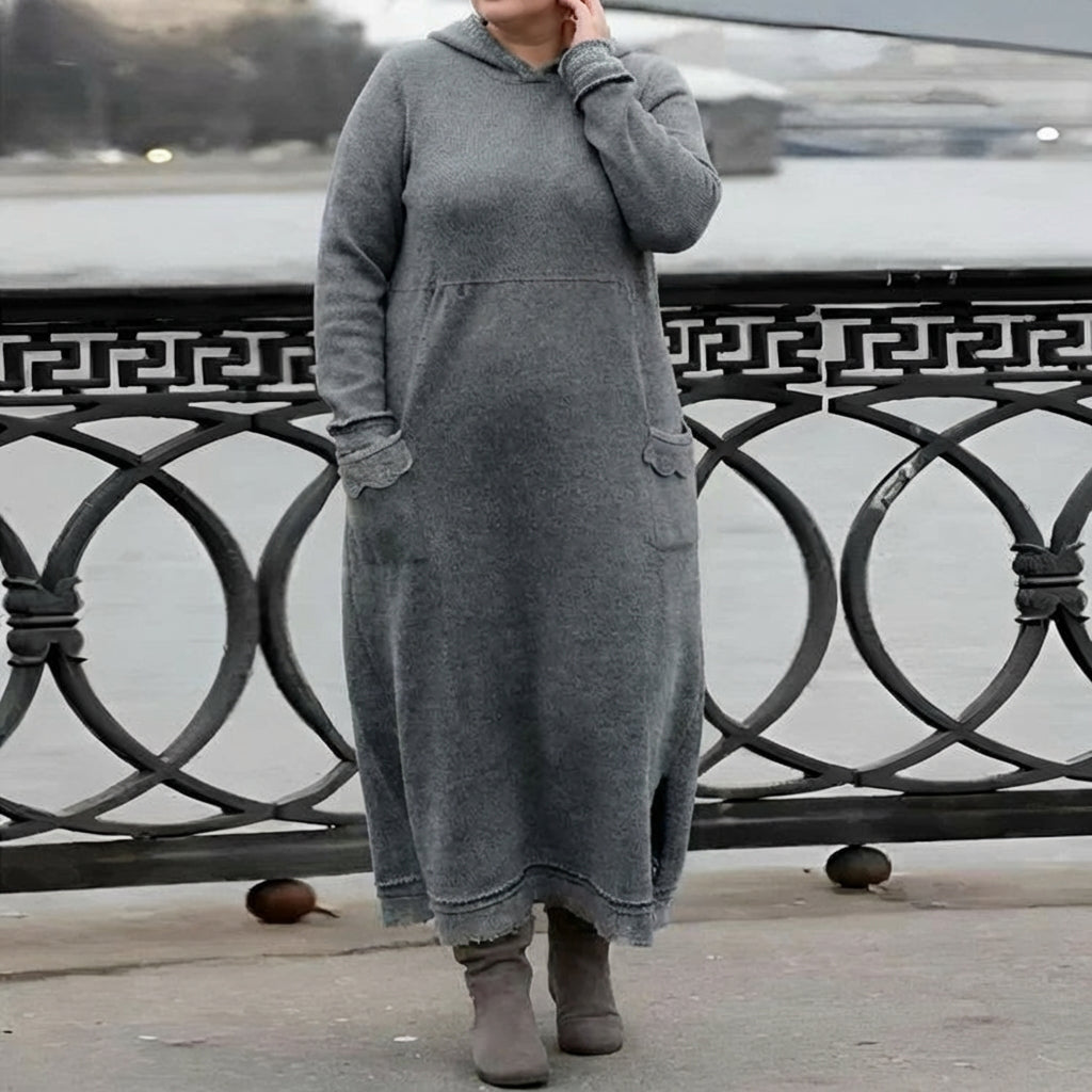 Mara Knitted Maxi Dress – Cozy Long Sleeve Oversized Winter Dress