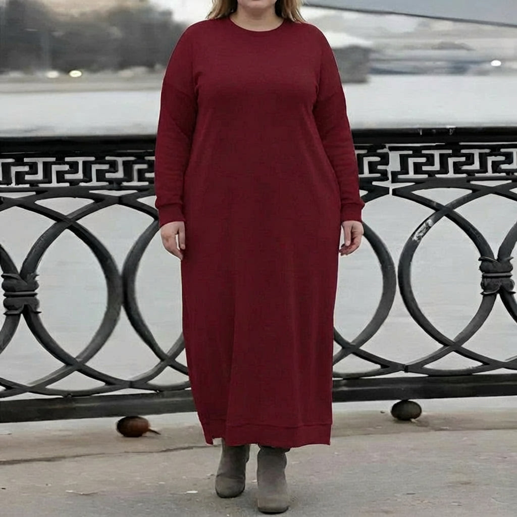 Mara Knitted Maxi Dress – Cozy Long Sleeve Oversized Winter Dress