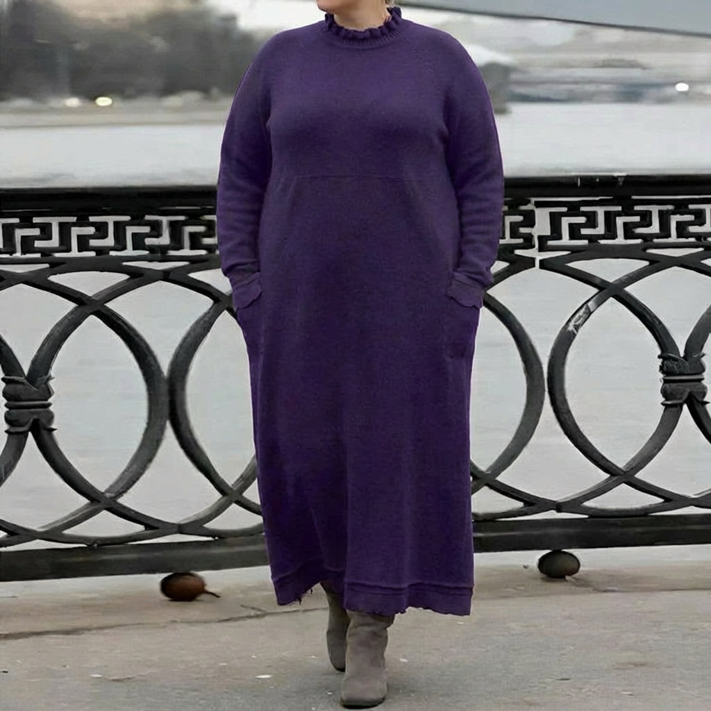 Mara Knitted Maxi Dress – Cozy Long Sleeve Oversized Winter Dress