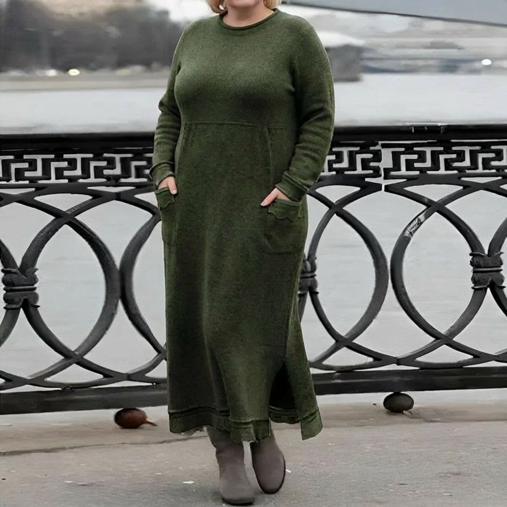 Mara Knitted Maxi Dress – Cozy Long Sleeve Oversized Winter Dress
