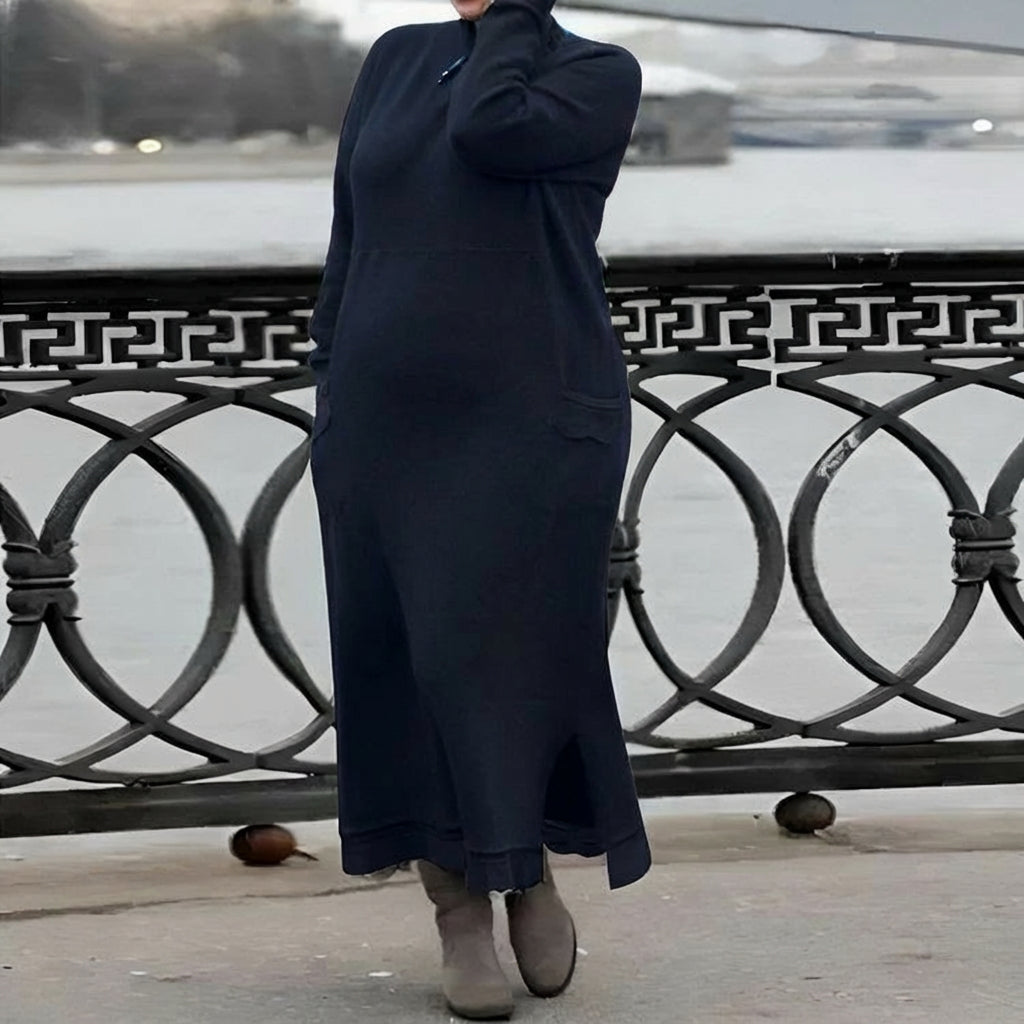 Mara Knitted Maxi Dress – Cozy Long Sleeve Oversized Winter Dress