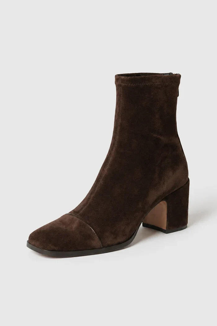 Suede Block Heel Ankle Boots
