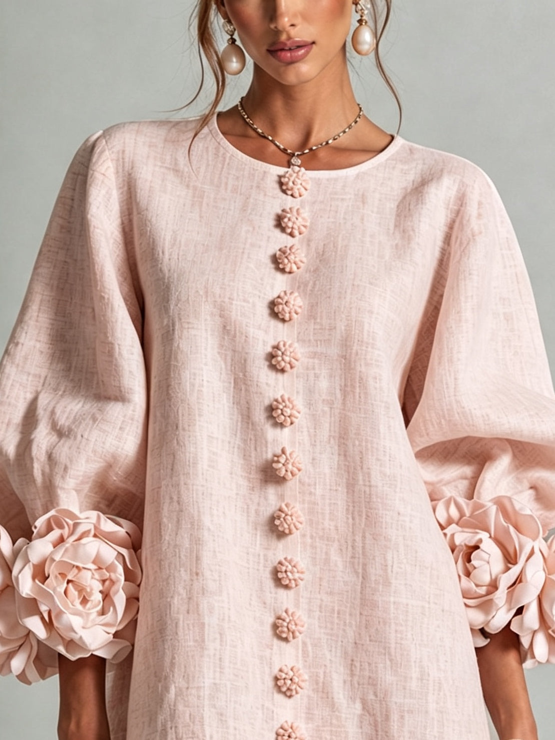 Flora | Floral-Trimmed Statement Mini Dress