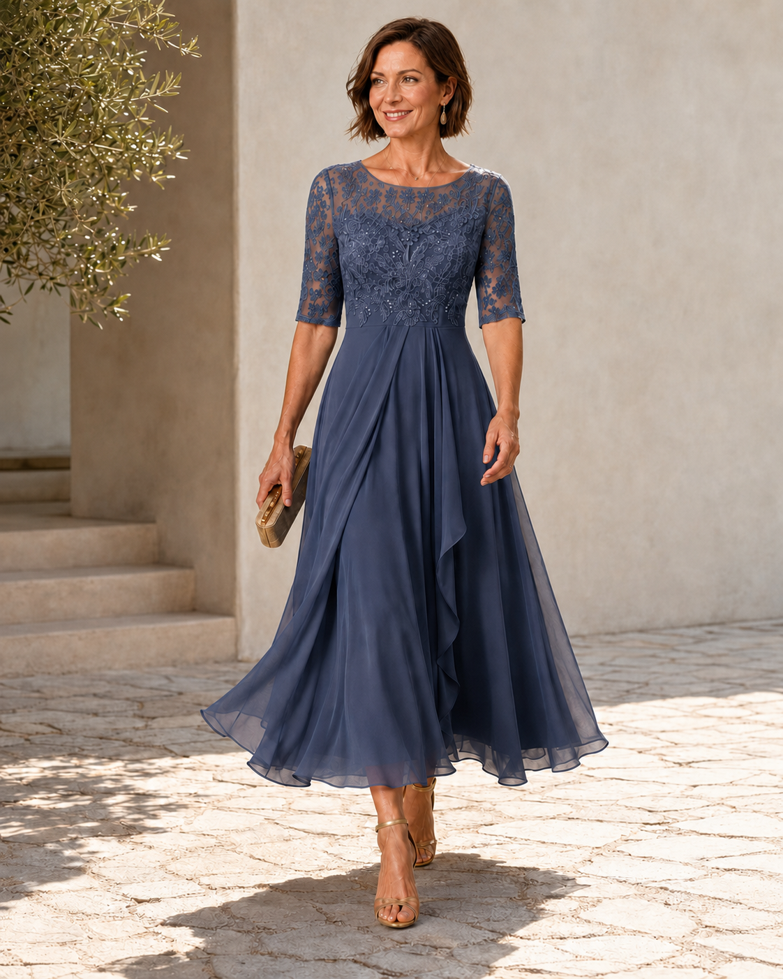 Loretta – The Flattering Lace Midi Dress