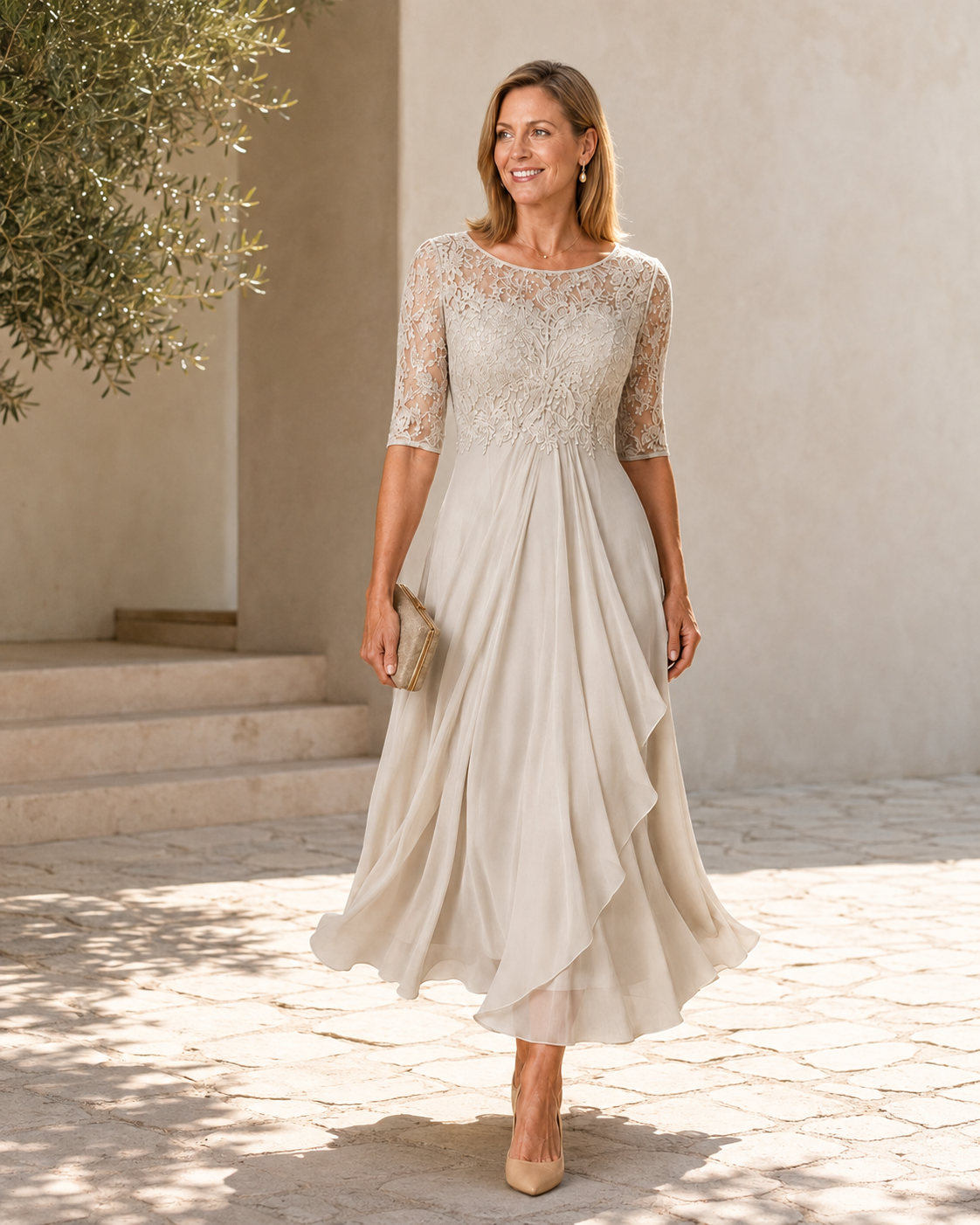 Loretta – The Flattering Lace Midi Dress