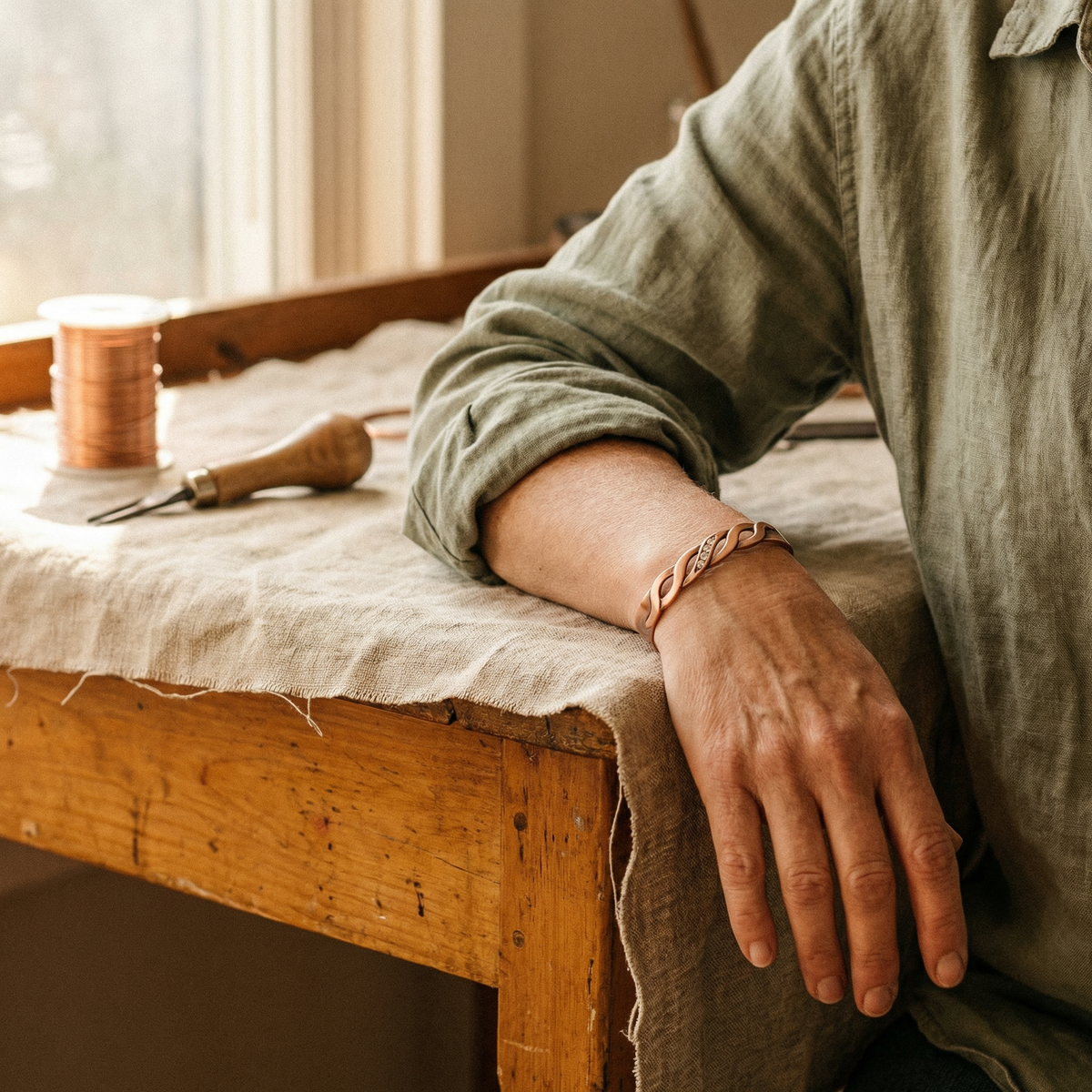 Amelia's Seam Copper Bracelet