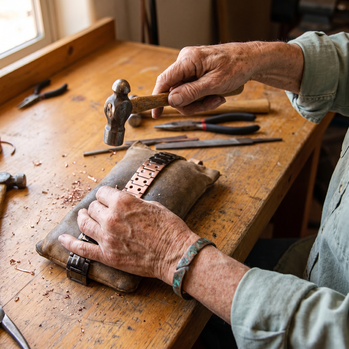 Amelia's Ochre Men's  Copper Bracelet